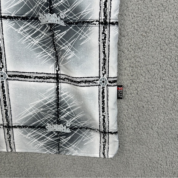 South Pole Shirt Mens Size XL Gray Loose Baggy Button Down Loop Collar Vintage - Picture 10 of 16